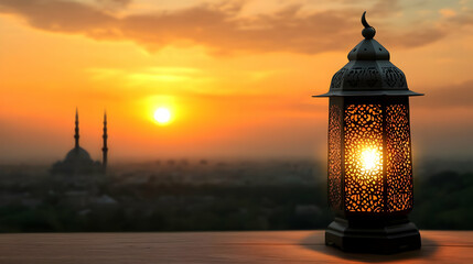 Sunset Lantern Illustration