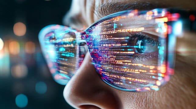 Visually impaired user engaging with tokenized content equipped with advanced technology