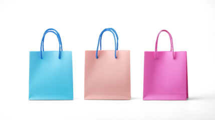 Colorful shopping bags with rope handles