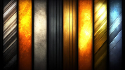 Textured backgrounds featuring various metallic and colorful surfaces, showcasing blend of warm and cool tones. Ideal for design projects or digital art