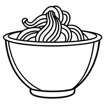 recommend clip art: Noodle Bowl Line Illustration
