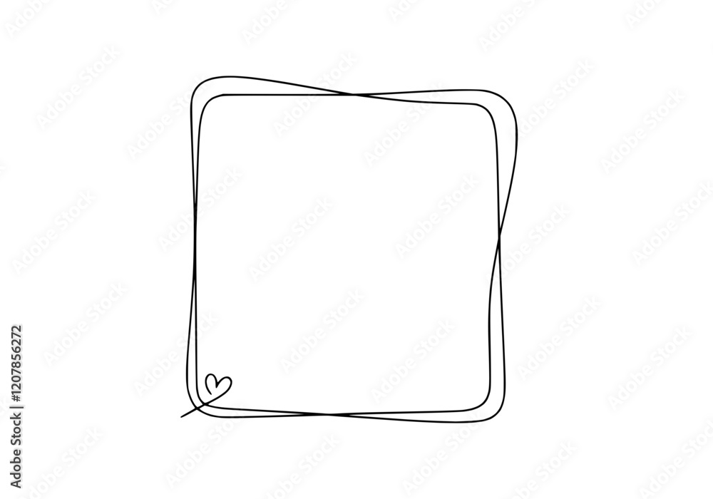 Poster hand-drawn square graphic design abstract shape in minimalist style for creative projects