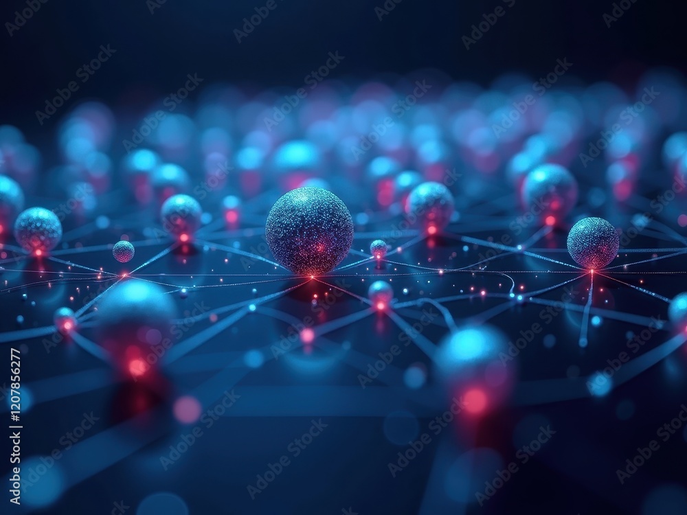 Poster exploration of multi-agentic ai through intricate connections and vibrant elements in an abstract di