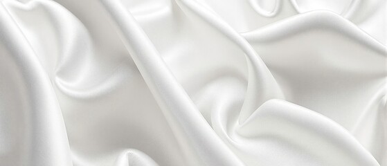 Obraz premium Close up of white silk curtain fabric with intricate texture detail, decor, elegant, shiny, drapes