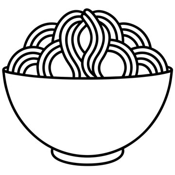 recommend clip art: Noodle Bowl Line Illustration