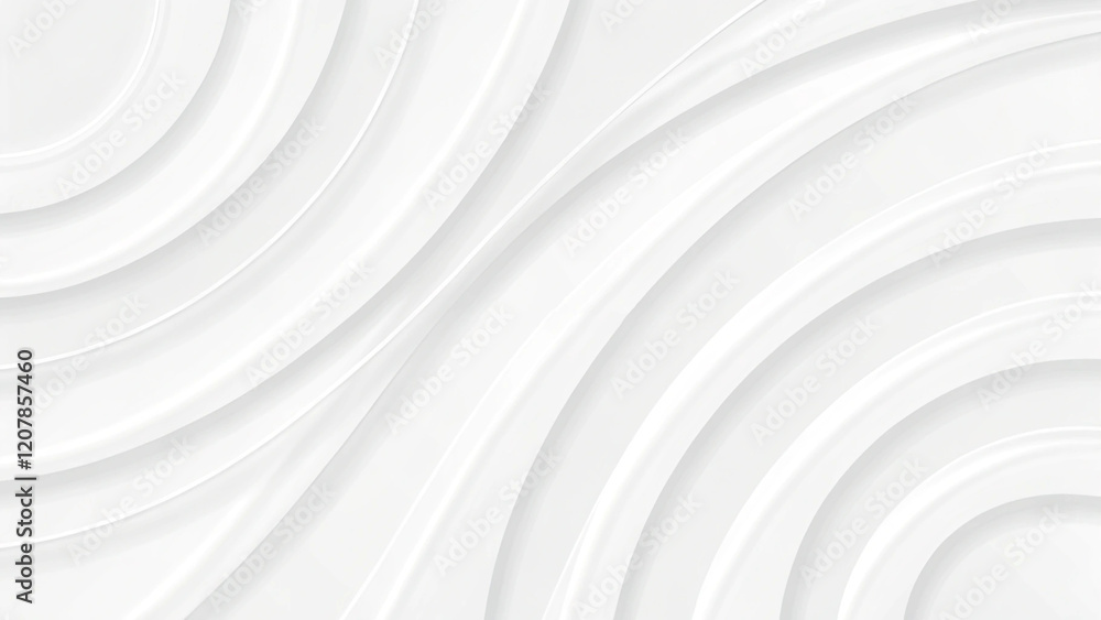 Poster 3d white geometric abstract background overlap layer on bright space with waves decoration. Minimalist modern graphic design element cutout style concept for banner, flyer, card, or brochure cover