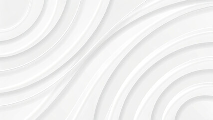 Obraz premium 3d white geometric abstract background overlap layer on bright space with waves decoration. Minimalist modern graphic design element cutout style concept for banner, flyer, card, or brochure cover
