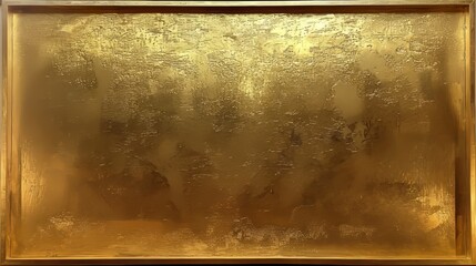 Fototapeta premium Golden picture frame with a shiny surface, blending vintage and modern design. Material adds a luxurious, smooth border with a rich, glittering shine