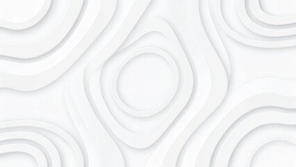 3d white geometric abstract background overlap layer on bright space with waves decoration. Minimalist modern graphic design element cutout style concept for banner, flyer, card, or brochure cover