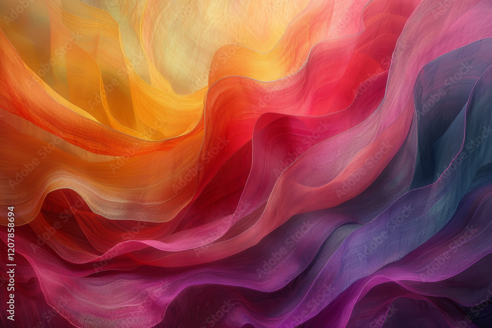 Poster vibrant swirls of color create an enchanting abstract composition
