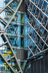 Modern Glass and Steel Exterior of a Contemporary London Architectural Building