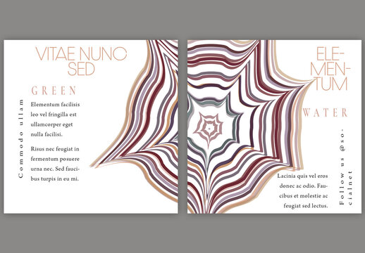 Social Media Square Post Layout with Futuristic Colored Abstract Geometric Shape