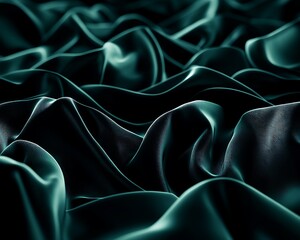 Dark emerald green velvet fabric illuminated by subtle lighting, showing off its rich texture and luxurious feel