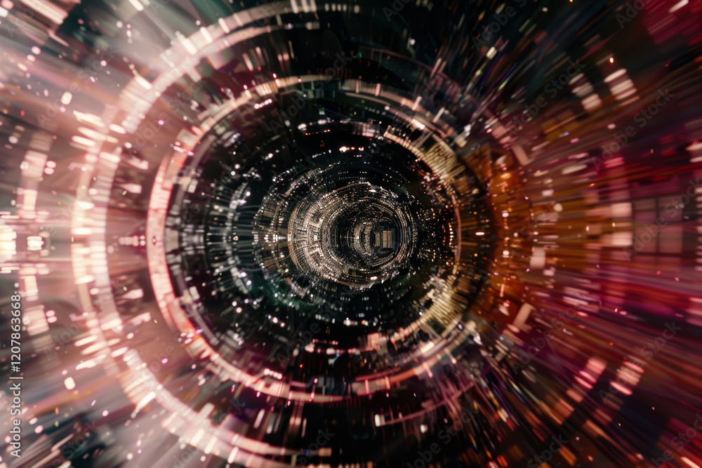 Poster exploring the boundaries of chaos and eternity in digital art