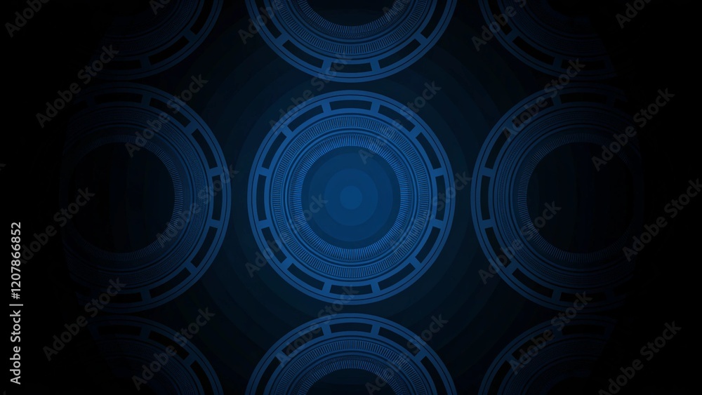 Poster abstract geometric blue and dark navy color background with a circle shape. illustration of modern b