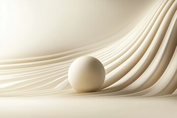 Minimalist design concept with smooth sphere and elegant drapery for modern aesthetics.
