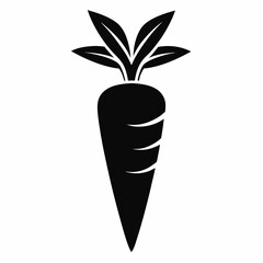  Minimalist carrot icon black and white silhouette