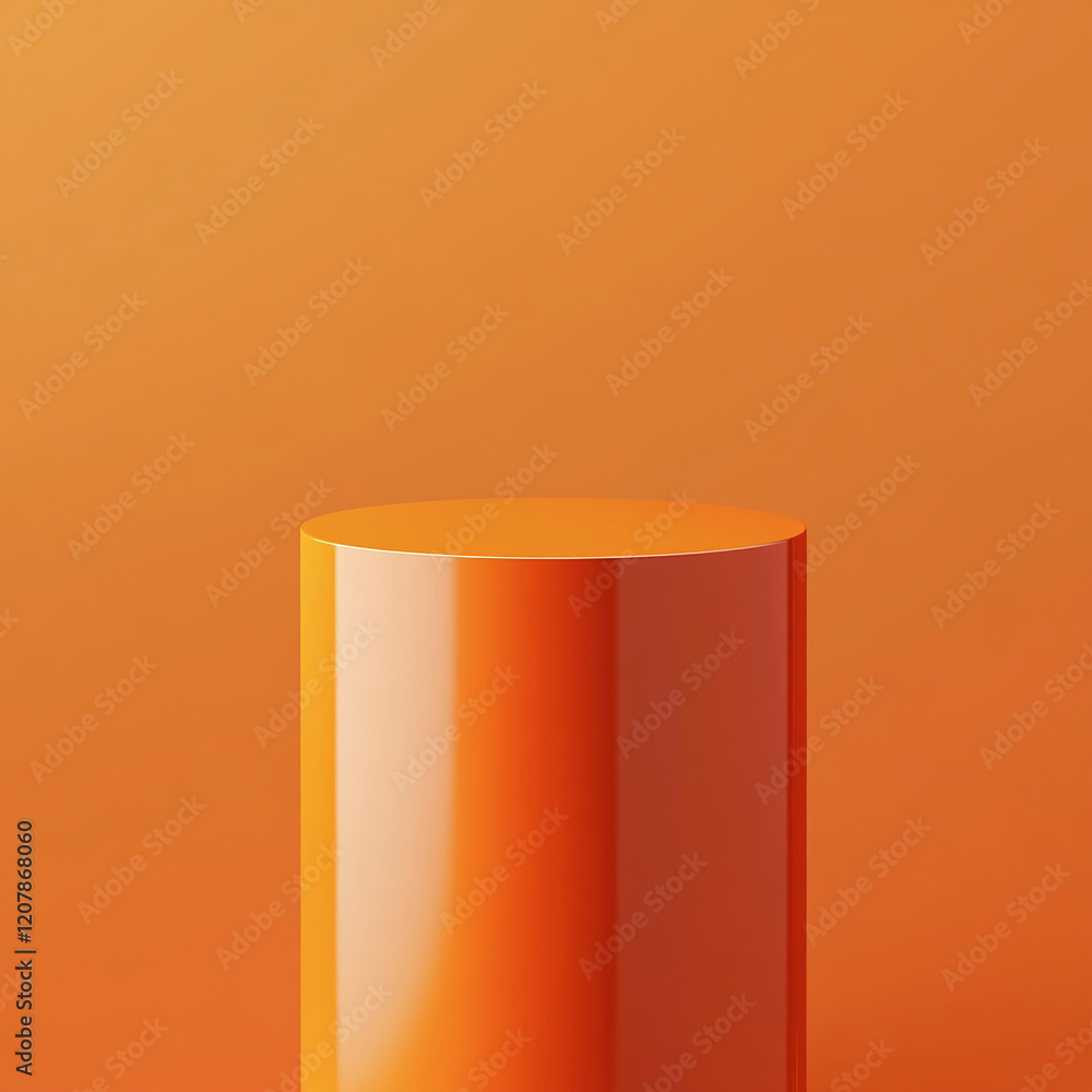 Aufkleber Orange podium with a smooth surface and minimalistic background for product display or mockup.