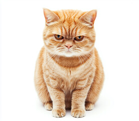 Obraz premium Front View Cute Exotic shorthair kitten sitting isolated on white