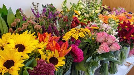 A floral arrangement class focusing on creating seasonal bouquets with fresh, vibrant blooms.