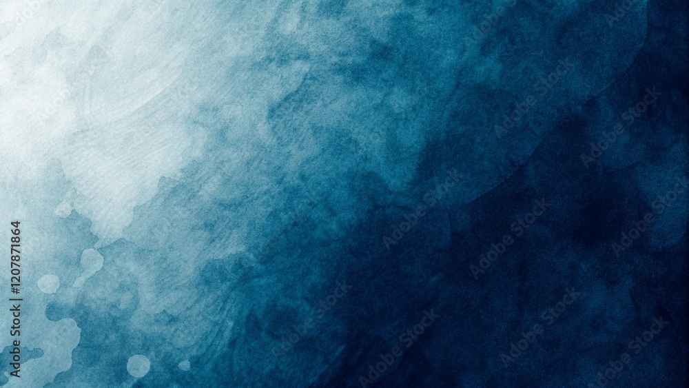 Poster abstract watercolor paint background by gradient deep blue color with liquid fluid grunge texture fo