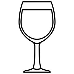 Minimalist Wine Glass Vector Art