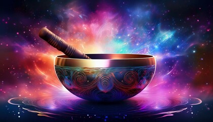 tibetan bowl singing bowl sound healing crystals ai generated