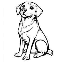 Fototapeta premium Adorable Dog Outline Drawing Simple Coloring Page for Kids