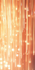 Abstract golden light streaks background with bokeh effect