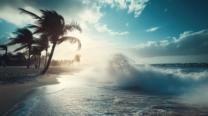 A hurricane awareness campaign with bold visuals and survival kit demonstrations.