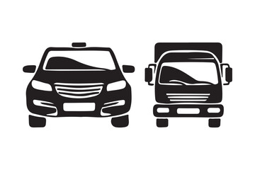 Minimalist Car and Truck Vector Illustration for Transport Themes