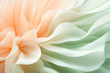 Obraz premium Abstract pastel floral waves in soft peach and mint tones illustration