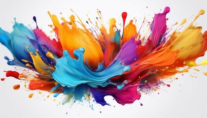 colorful paint splash isolated on a white background vibrant dynamic paint splatter with various colors perfect for design projects digital art and creative applications