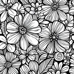 Fototapeta premium Floral Zentangle Pattern Simple Coloring Book Page for Kids