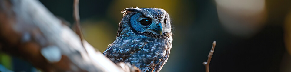 Speckled Owl Perched on Branch