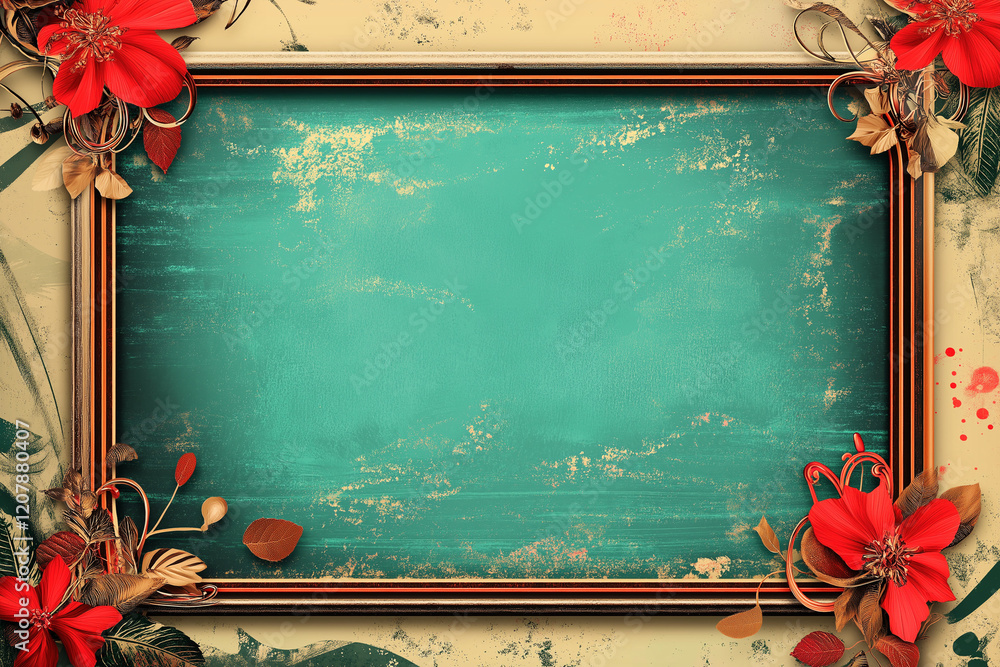 Poster frame background with retro element