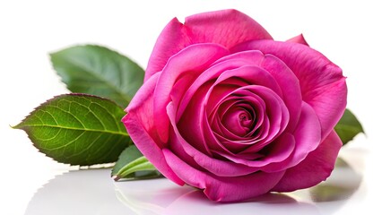 Obraz premium Low Light Pink Rose on White, AI Photography, Romantic Floral Image