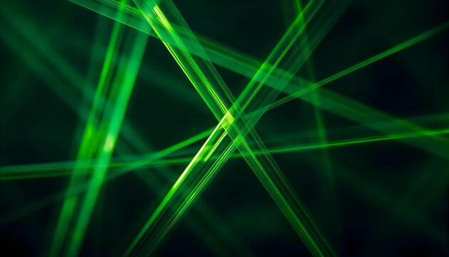 Fondo de l&iacute;neas verdes l&aacute;ser. Luces de ne&oacute;n brillantes
