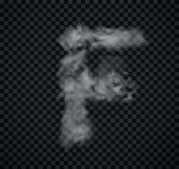 Alphabet of fog and clouds