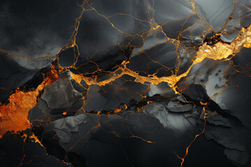 abstract black with gold veins background,.    Generative AI