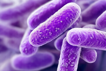 Microscopic view of probiotics bacteria in human body