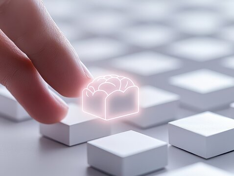 A hand interacts with a digital food icon on a modern keyboard, showcasing the fusion of technology and culinary art.