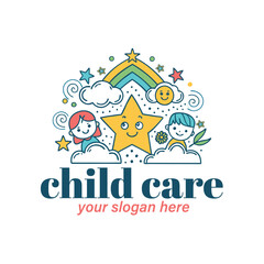 Baby shop child care day care school and kids logo day care create distinctive mother care vector eps logo design	