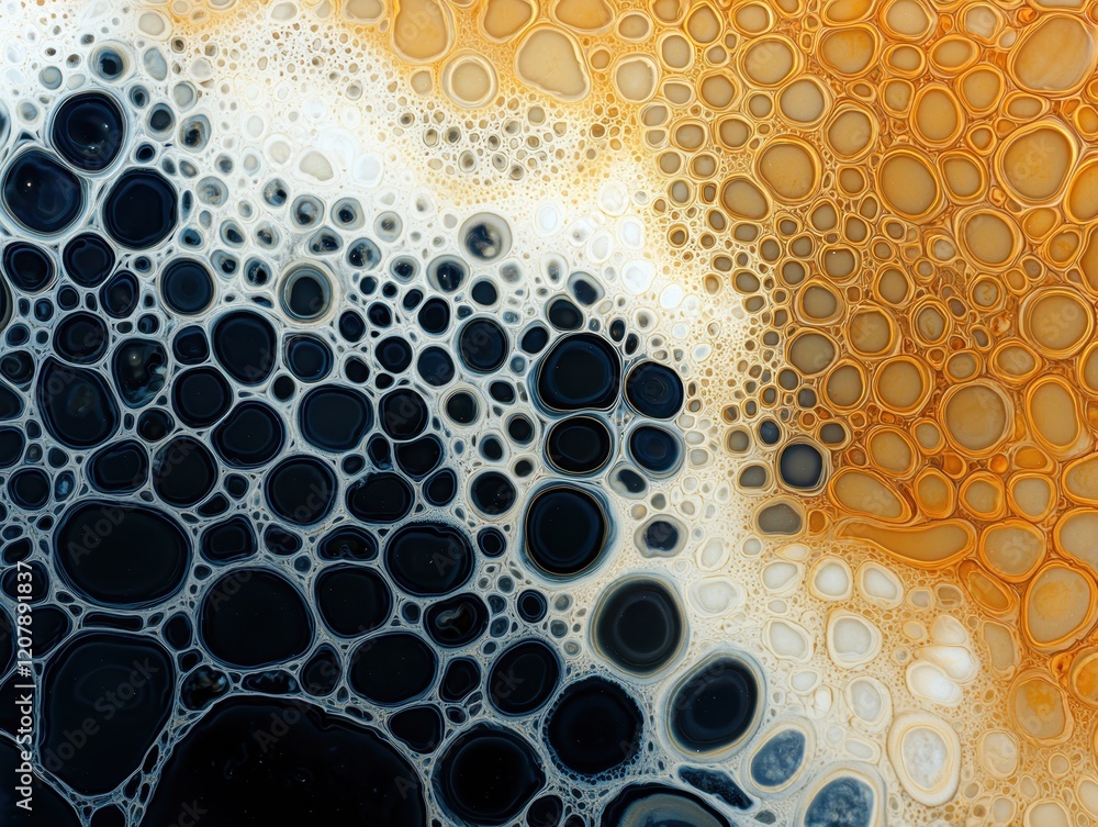 Poster solar zenith concept. an abstract image showcasing a vibrant mix of bubbles in varying sizes and col