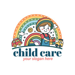 Baby shop child care day care school and kids logo day care create distinctive mother care vector eps logo design	