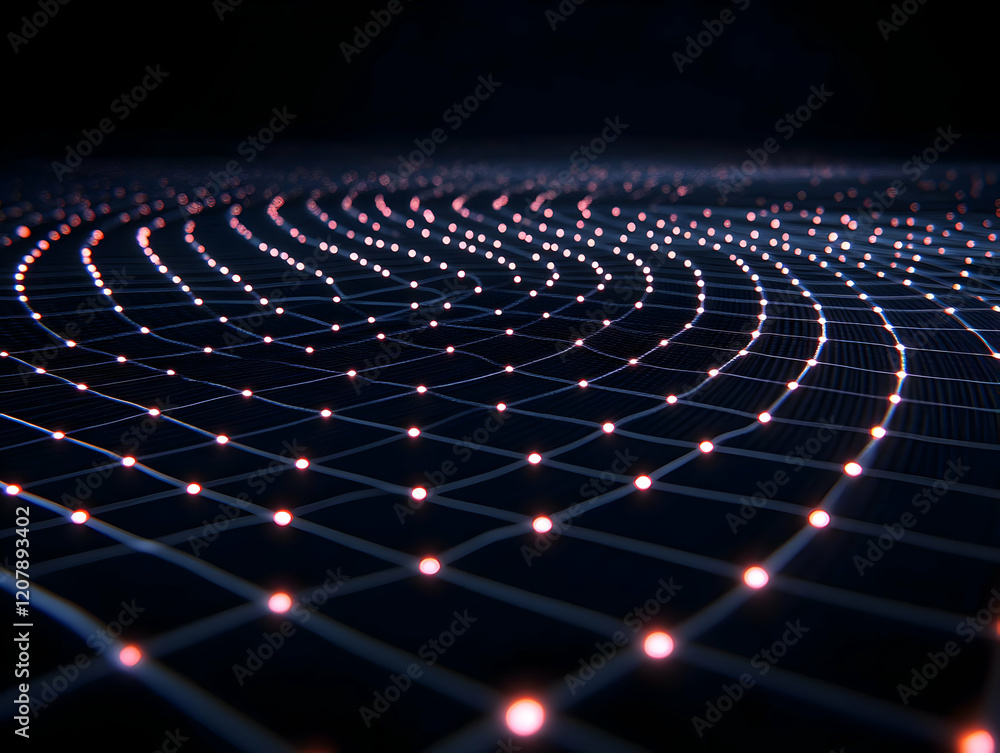 Poster abstract 3d grid network background