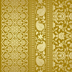 wedding card design, traditional paisley floral pattern , royal India	