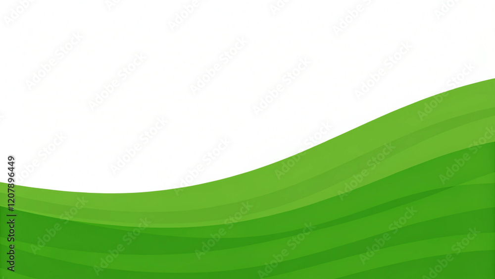 Poster Simple green background. Modern wavy background style, abstract texture design backdrop for banner or presentation with smooth lines and fresh color theme, suitable for digital projects