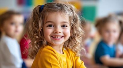 Obraz premium A daycare center flyer with playful children