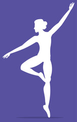 Obraz premium Vector people. Ballet dancers icon. White silhouette of a man dancing ballet. A man dances ballet. Vector illustration isolated